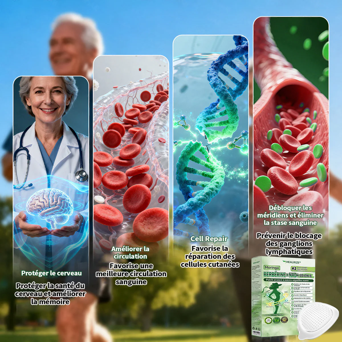 🇫🇷Magasin Officiel |  Healrize® Moringa & Bérbérine 10-en-1 Patch Nanomicro-aiguilles Avancé👩‍⚕️ (Une application quotidienne, résultats visibles en 7 jours)🌼 Obésité, Diabète, Apnée du sommeil, Problèmes articulaires - Image 8