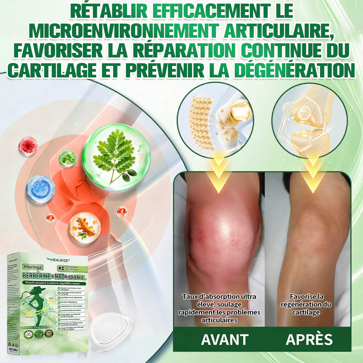 🇫🇷Magasin Officiel |  Healrize® Moringa & Bérbérine 10-en-1 Patch Nanomicro-aiguilles Avancé👩‍⚕️ (Une application quotidienne, résultats visibles en 7 jours)🌼 Obésité, Diabète, Apnée du sommeil, Problèmes articulaires - Image 9