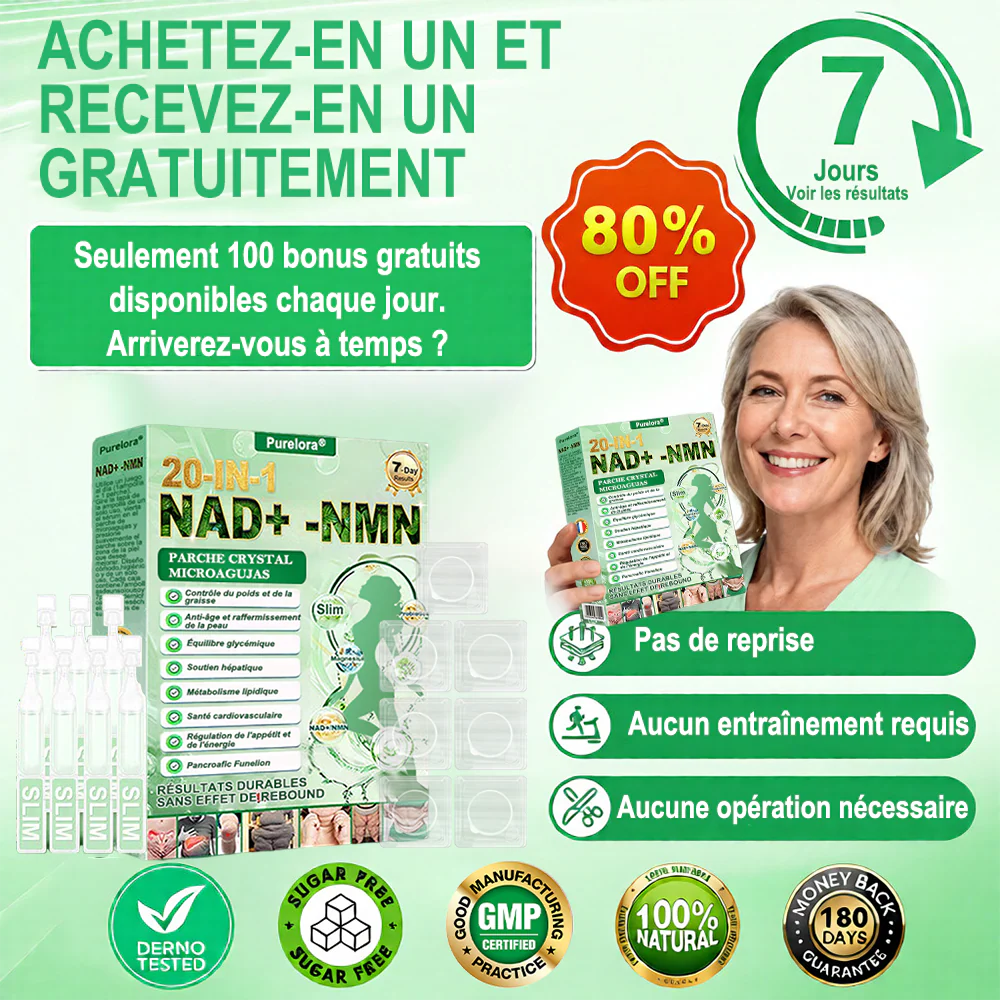 🔥 Nouveauté | Purelora® 1064 Crystal Microneedle Nano-System avec activation NAD⁺ & solution patch Slim & Healthy 20-en-1 - Image 16
