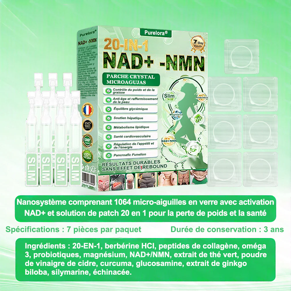 🔥 Nouveauté | Purelora® 1064 Crystal Microneedle Nano-System avec activation NAD⁺ & solution patch Slim & Healthy 20-en-1 - Image 20