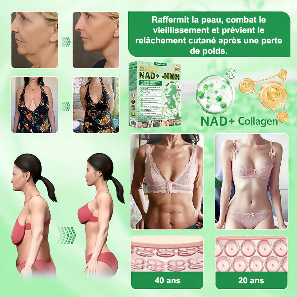 🔥 Nouveauté | Purelora® 1064 Crystal Microneedle Nano-System avec activation NAD⁺ & solution patch Slim & Healthy 20-en-1 - Image 6