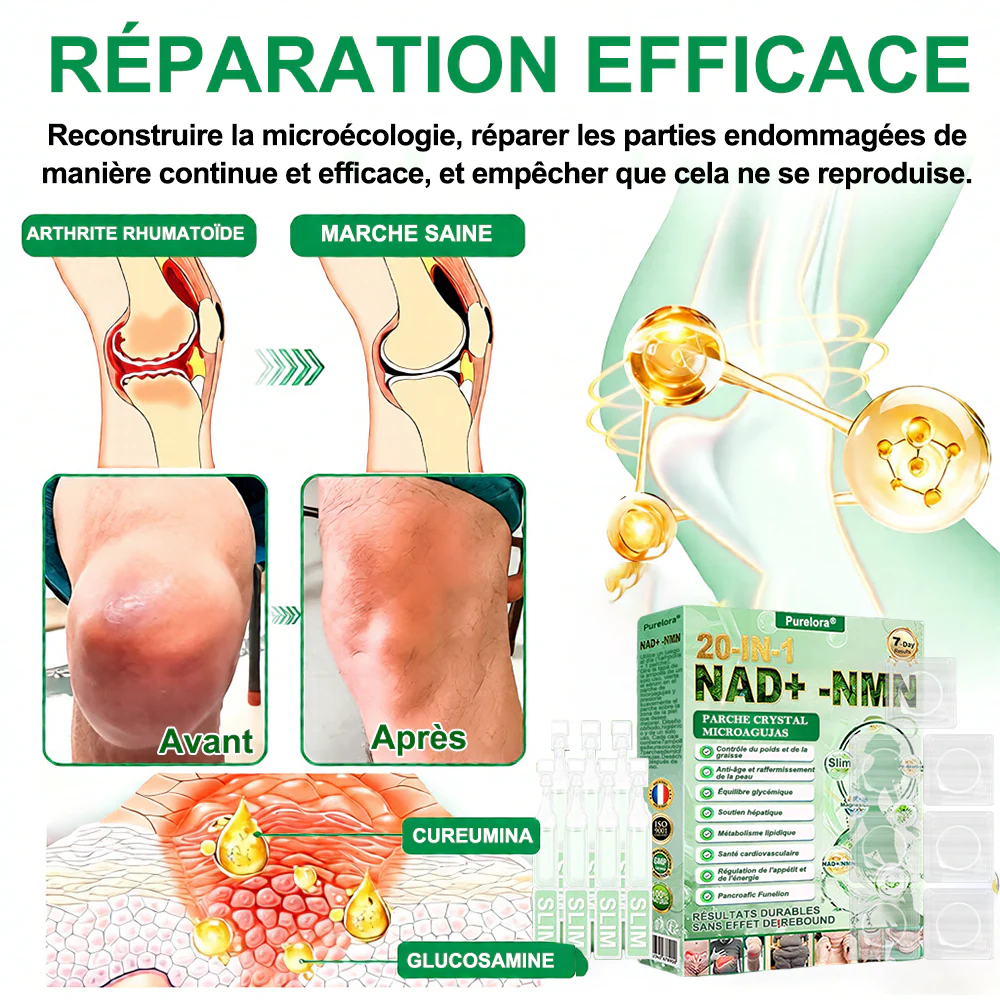🔥 Nouveauté | Purelora® 1064 Crystal Microneedle Nano-System avec activation NAD⁺ & solution patch Slim & Healthy 20-en-1 - Image 8